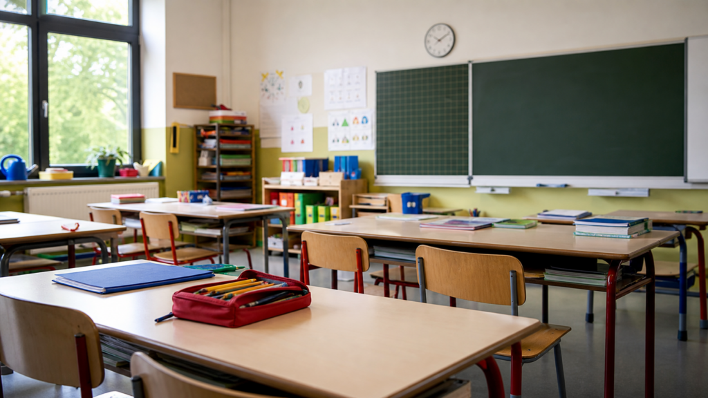 Grundschulklassenraum als Symbolbild für die Einführung der ABC-Klassen in Nordrhein-Westfalen.