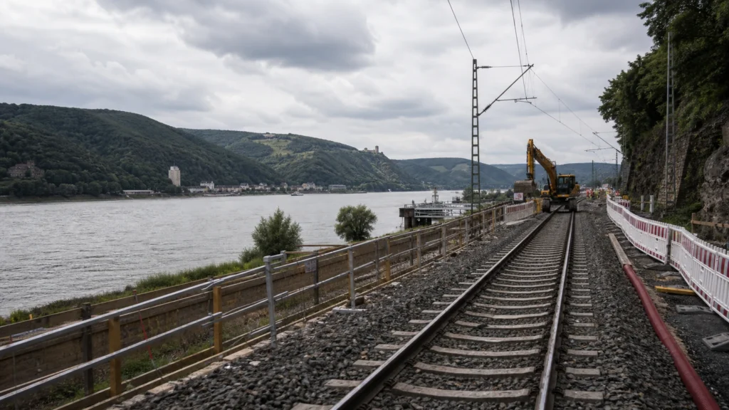 Bahnarbeiten entlang des Rhein-Korridors als Symbolbild für Zugausfälle zwischen Köln und Bonn.