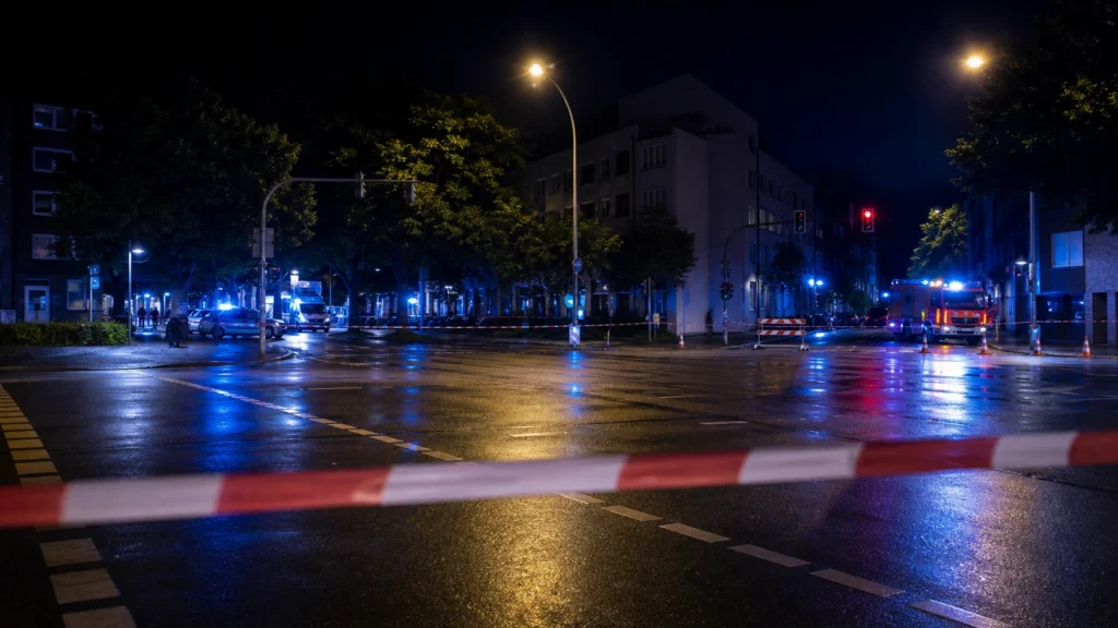 Abgesperrte Kreuzung als Symbolbild für einen schweren Verkehrsunfall in Ennepetal.