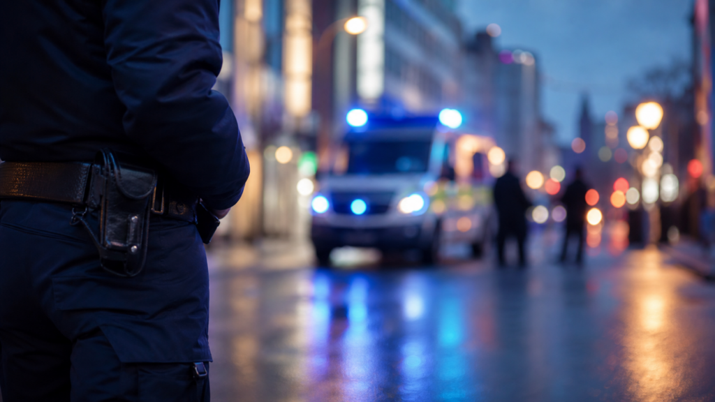 Polizeifahrzeug in einer Stadt als Symbolbild für eine Sicherheitsmeldung aus Dortmund.