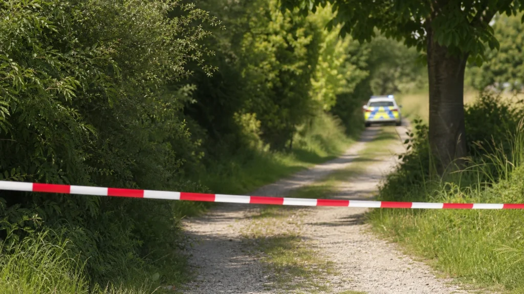 Feldweg bei Aachen als Symbol für einen Polizeieinsatz nach versuchtem Raub.