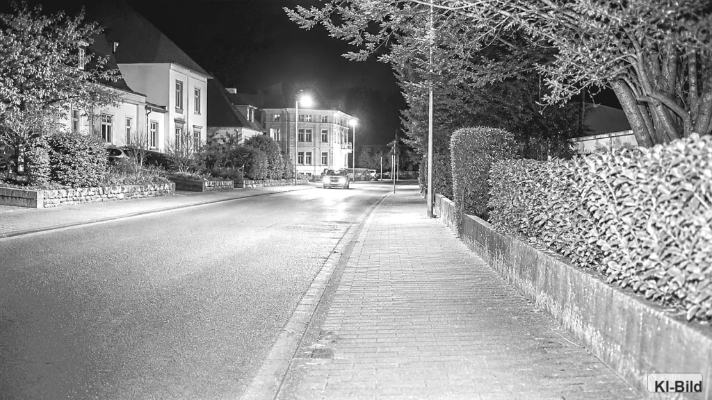 Straße in Arnsberg als Symbol für eine Polizeisuche nach einem Raub.
