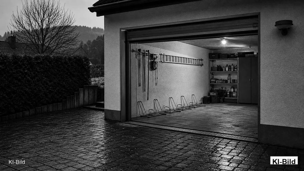 Garage als Symbol für gestohlene E-Bikes in Balve-Garbeck.