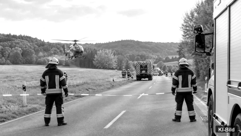 Breckerfeld: Feuerwehr sichert Landung eines Rettungshubschraubers