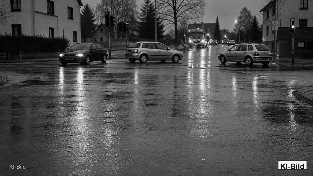 Kreuzung als Symbol für einen Verkehrsunfall in Büren.