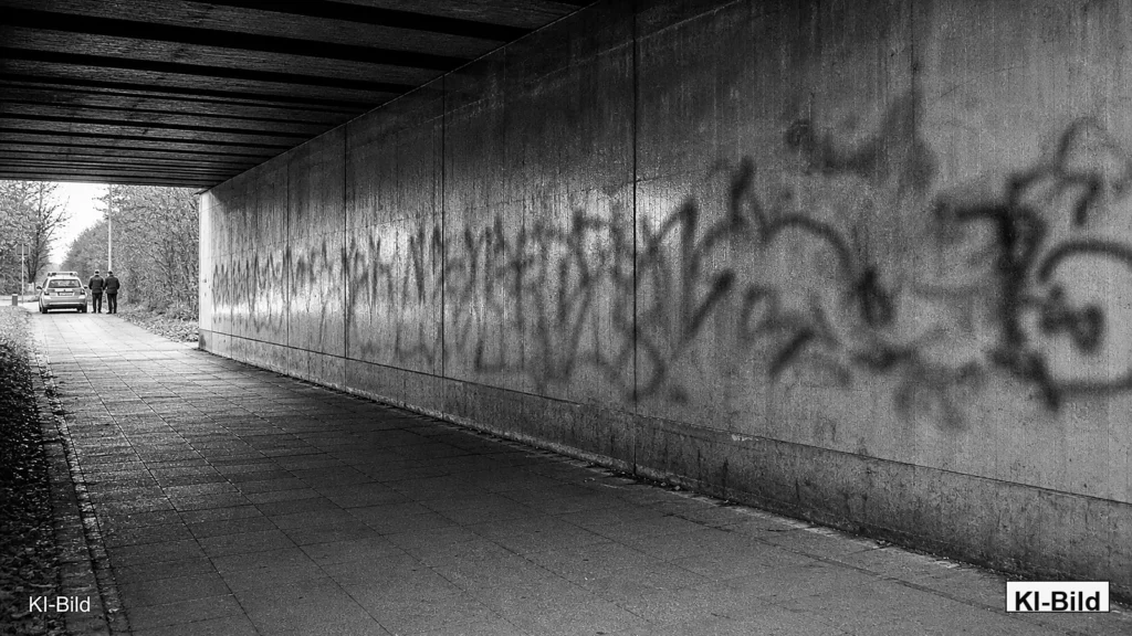 Unterführung als Symbol für eine Graffiti-Sachbeschädigung in Dülmen.