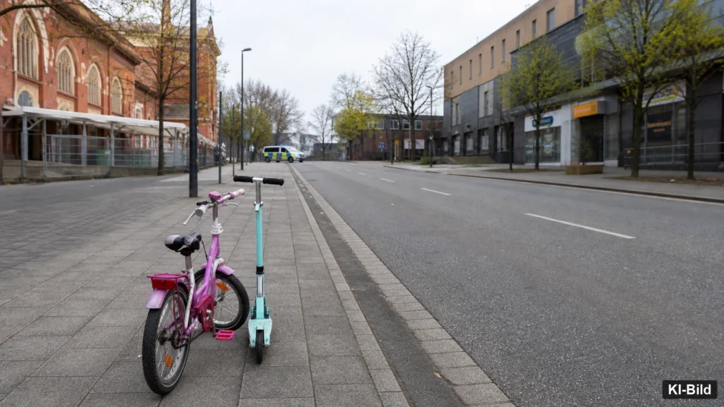 Fahrrad und Roller als Symbol für einen räuberischen Diebstahl in Duisburg-Meiderich.