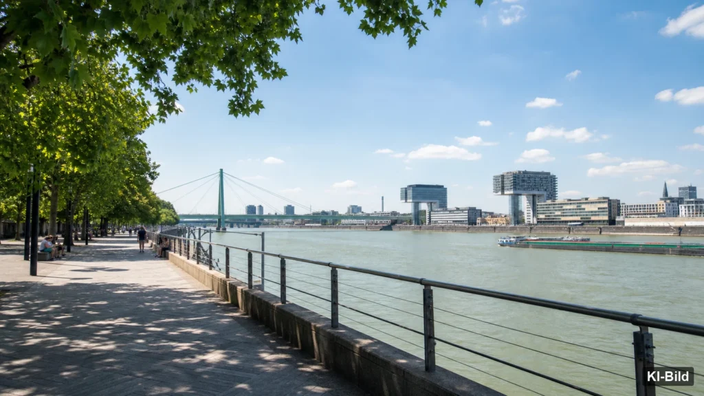 Sonniger Sommertag in Nordrhein-Westfalen als Symbol für das heiße Wochenendwetter.