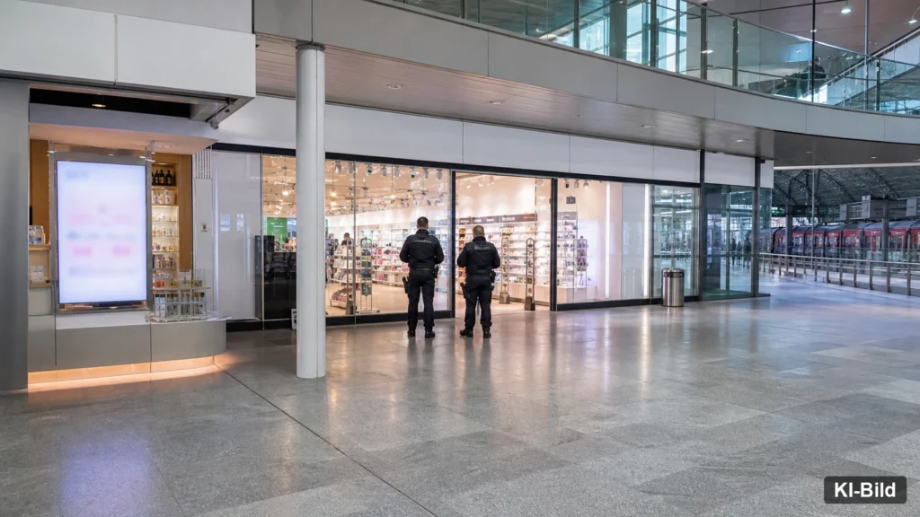 Bundespolizeieinsatz in einem Bahnhof als Symbol für eine Kontrolle in Essen.