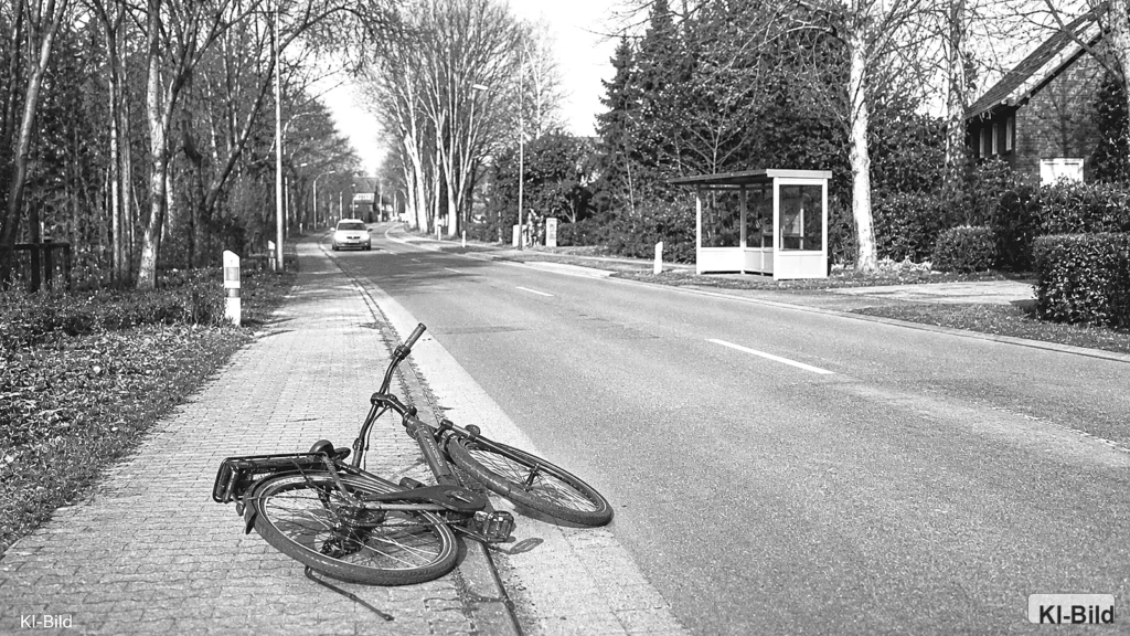 Straße mit Pedelec als Symbol für einen Unfall in Kamp-Lintfort.