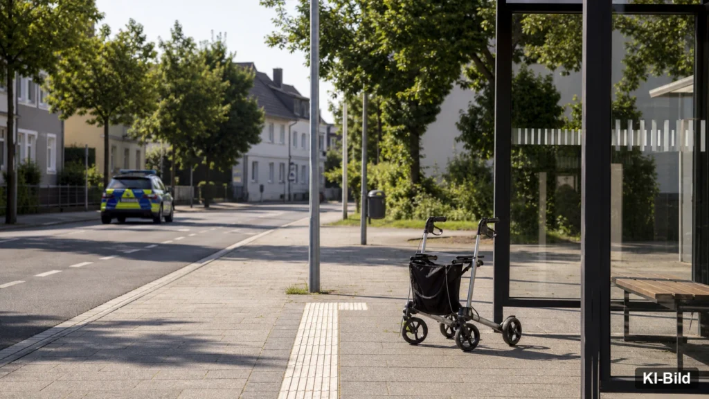 Bushaltestelle in Krefeld als Symbol für einen Trickdiebstahl.
