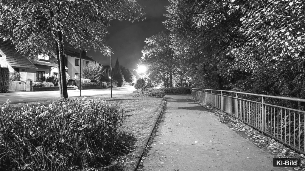 Wohnstraße als Symbol für eine Vermisstensuche in Lage.