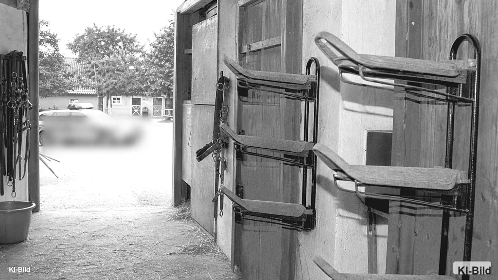 Reitanlage als Symbol für einen Satteldiebstahl in Niederkassel.