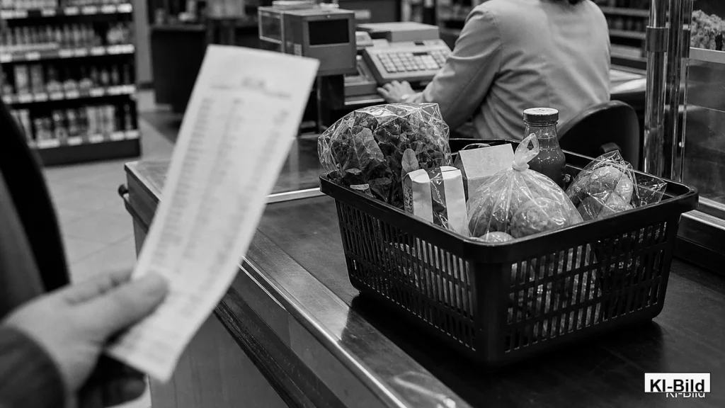 Supermarktkasse als Symbol für Verbraucherpreise und Inflation in Nordrhein-Westfalen.