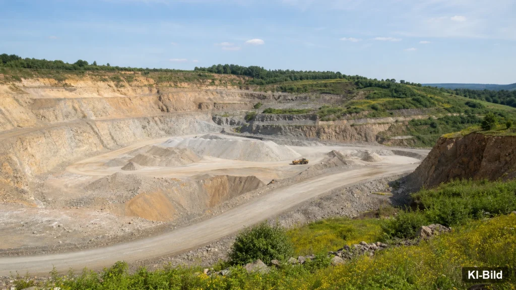 Abraumlandschaft als Symbol für die Rohstoffentnahme in Nordrhein-Westfalen.
