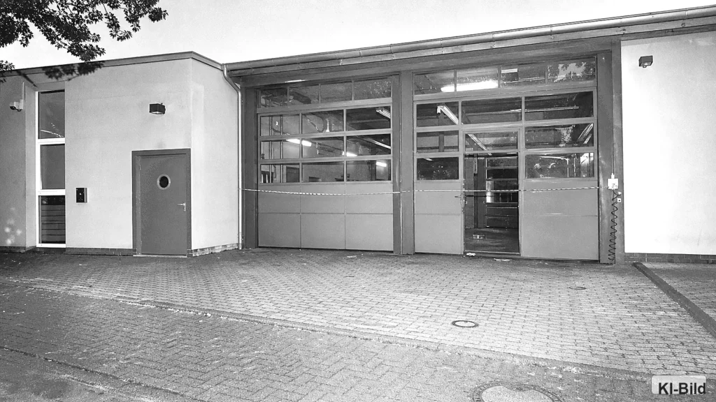 Feuerwehrgerätehaus als Symbol für einen Einbruch in Rhede.