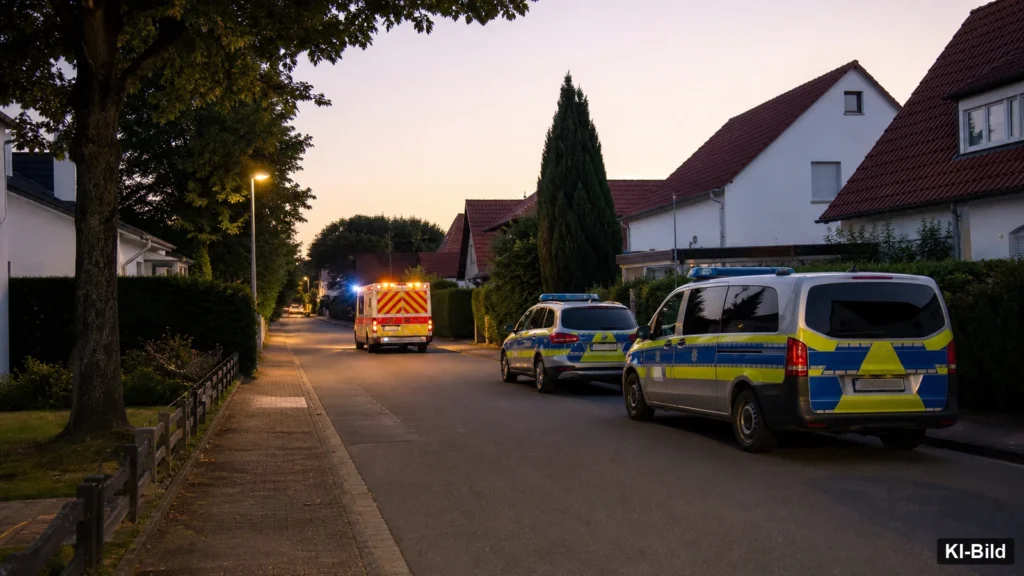 Polizeieinsatz als Symbol für eine Festnahme in Schloß Holte-Stukenbrock.