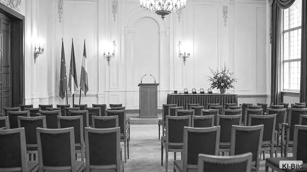 Feierlicher Saal als Symbol für die Verleihung der Rettungsmedaille des Landes NRW.