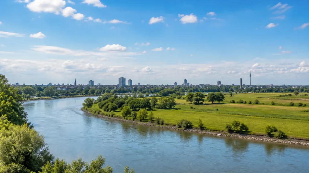 Sonnige Sommerlandschaft in Nordrhein-Westfalen als Symbol für das sehr warme Wochenende.