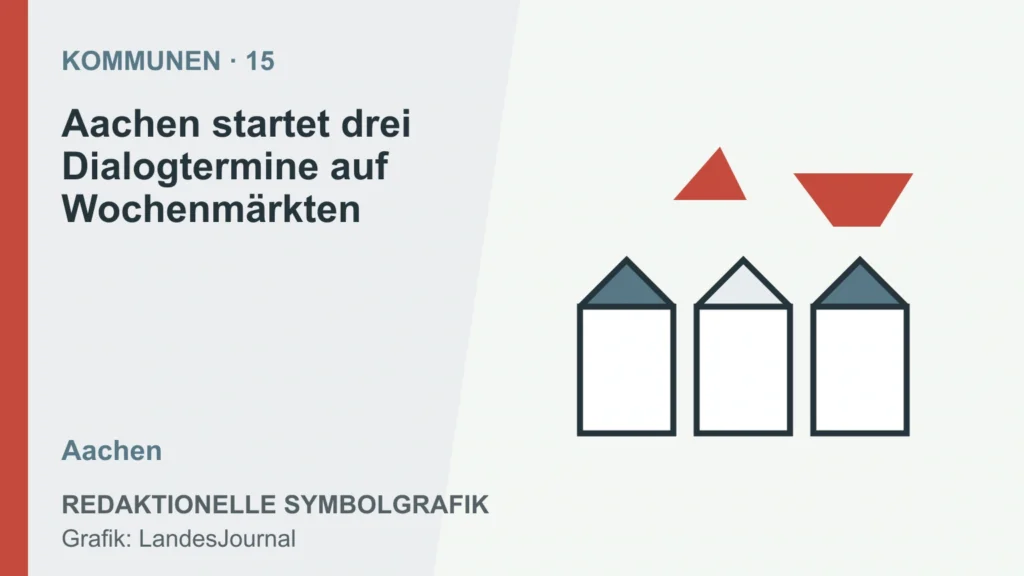 Redaktionelle Symbolgrafik zur Meldung Aachen startet drei Dialogtermine auf Wochenmärkten