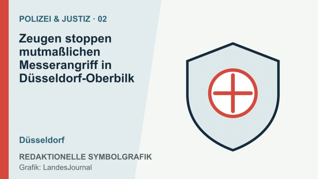 Redaktionelle Symbolgrafik zur Meldung Zeugen stoppen mutmaßlichen Messerangriff in Düsseldorf-Oberbilk