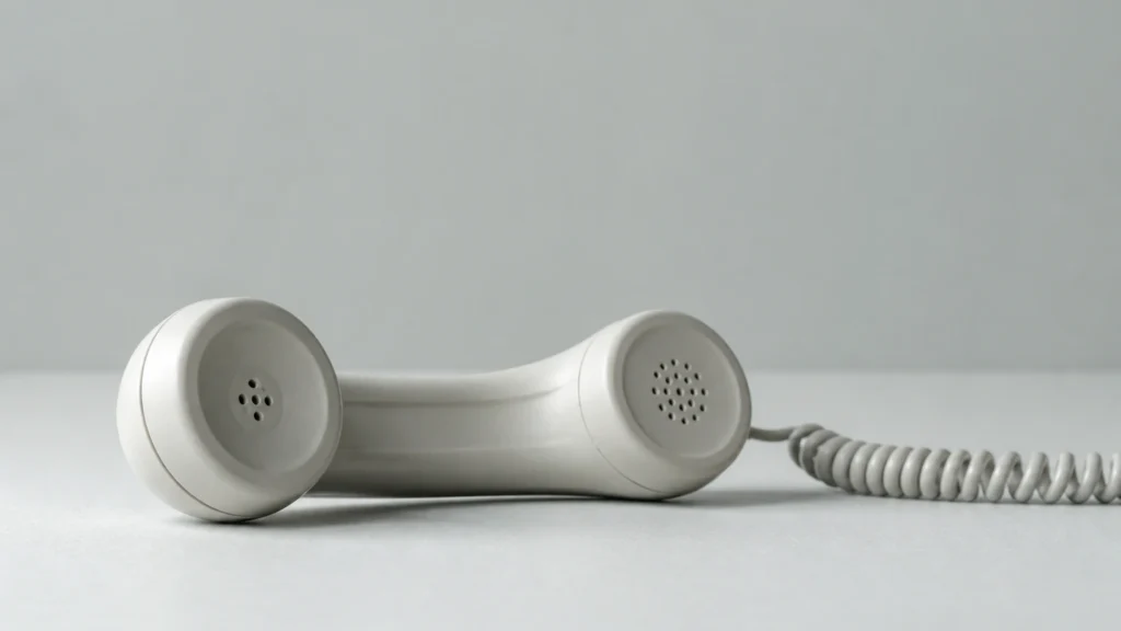 Neutrales Symbolbild eines Telefonhörers auf heller Ablage