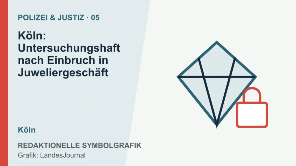 Redaktionelle Symbolgrafik zur Meldung Köln: Untersuchungshaft nach Einbruch in Juweliergeschäft